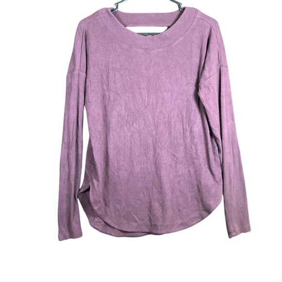 Athleta Womens Sweatshirt Plum Presence Soft Rib Pullover Stretch XS - Picture 1 of 12